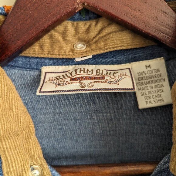 Vintage Autumn Leaves Denim Shirt - Picture 5 of 7